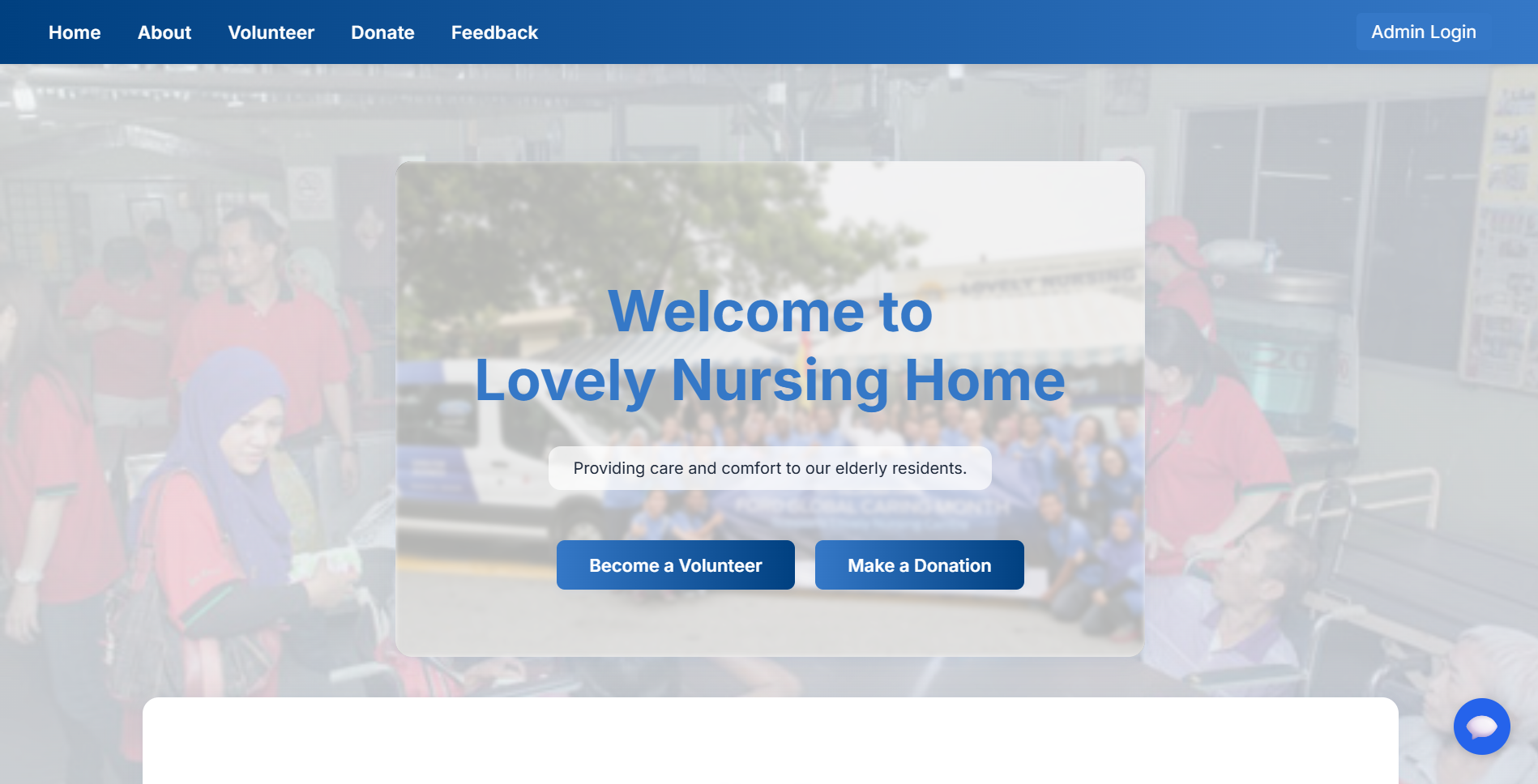 Nursing Home Volunteer and Donation Management System (FYP)
